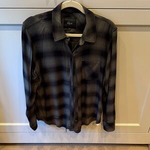Rails Olive Green and Dark Gray Checkered Shirt